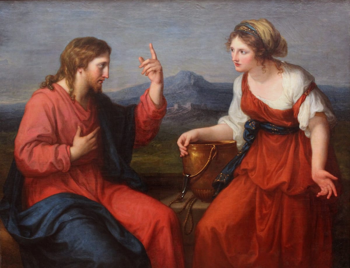 Jesus and the Samaritan Woman by Angelika Kauffman (1796) - Public Domain Bible Painting