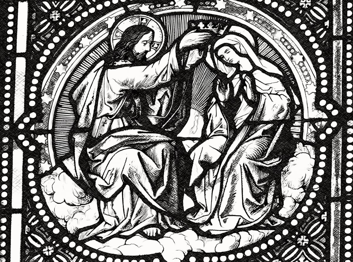 Coronation of the Virgin Mary - Catholic Coloring Page