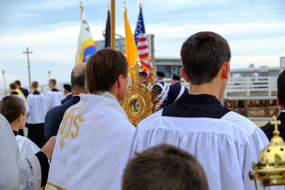 Eucharistic Procession - Catholic Stock Photo