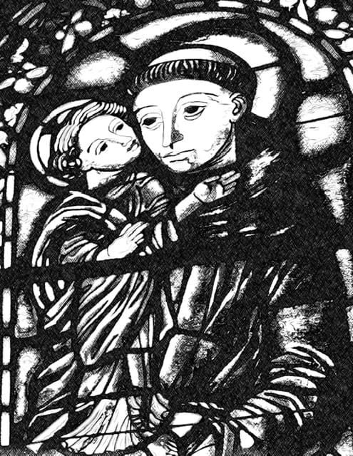 Saint Anthony of Padua with Child Jesus - Catholic Coloring Page