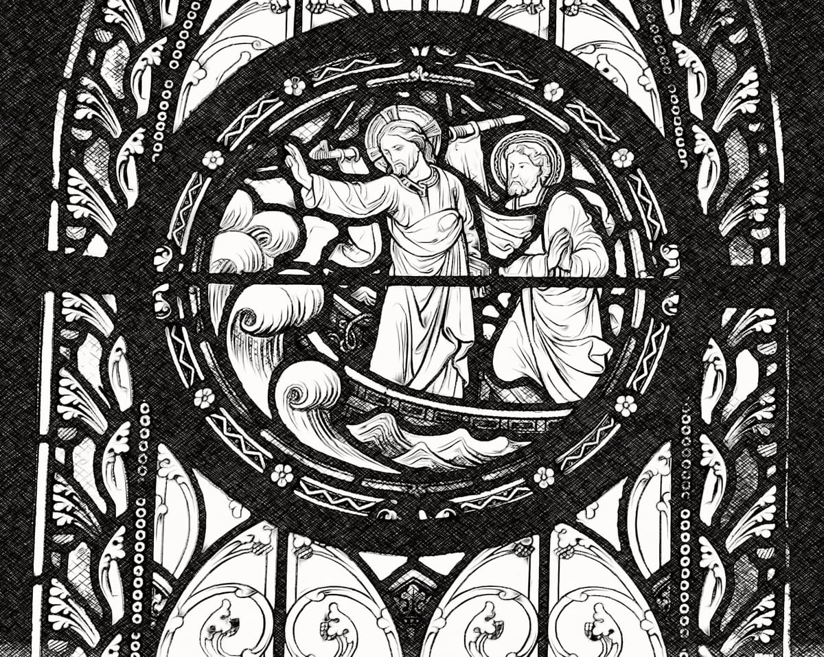 Jesus Calming the Water - Catholic Coloring Page