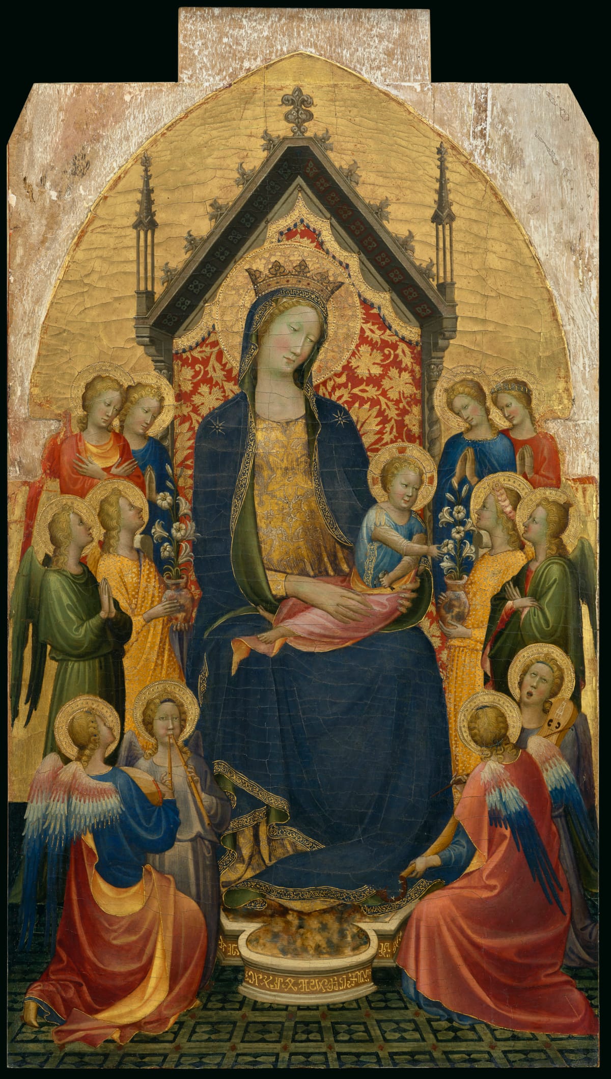 Madonna and Child Jesus with Musical Angels by Gherardo Starnina (1410) - Public Domain Catholic Painting