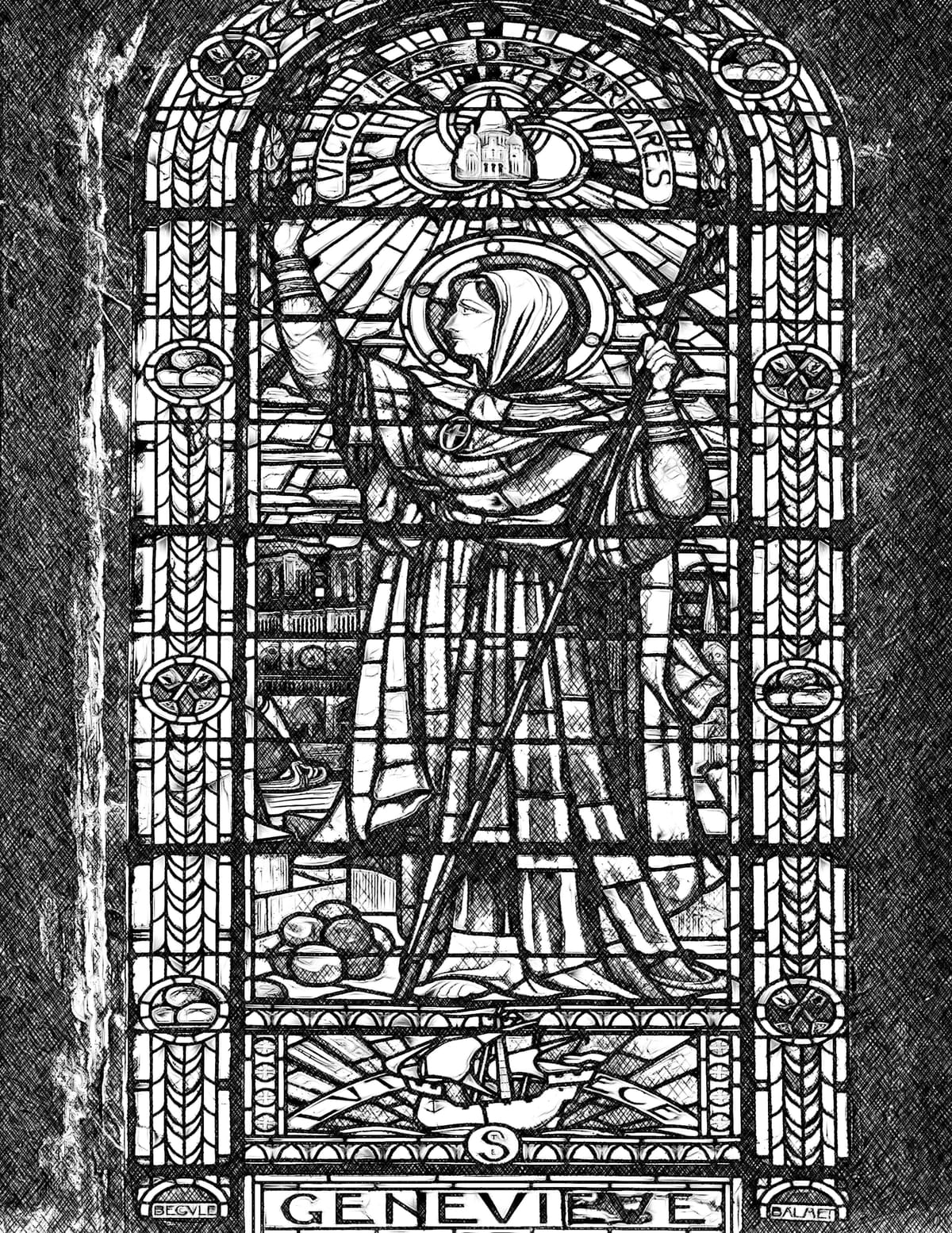 Saint Genevieve - Catholic Coloring Page