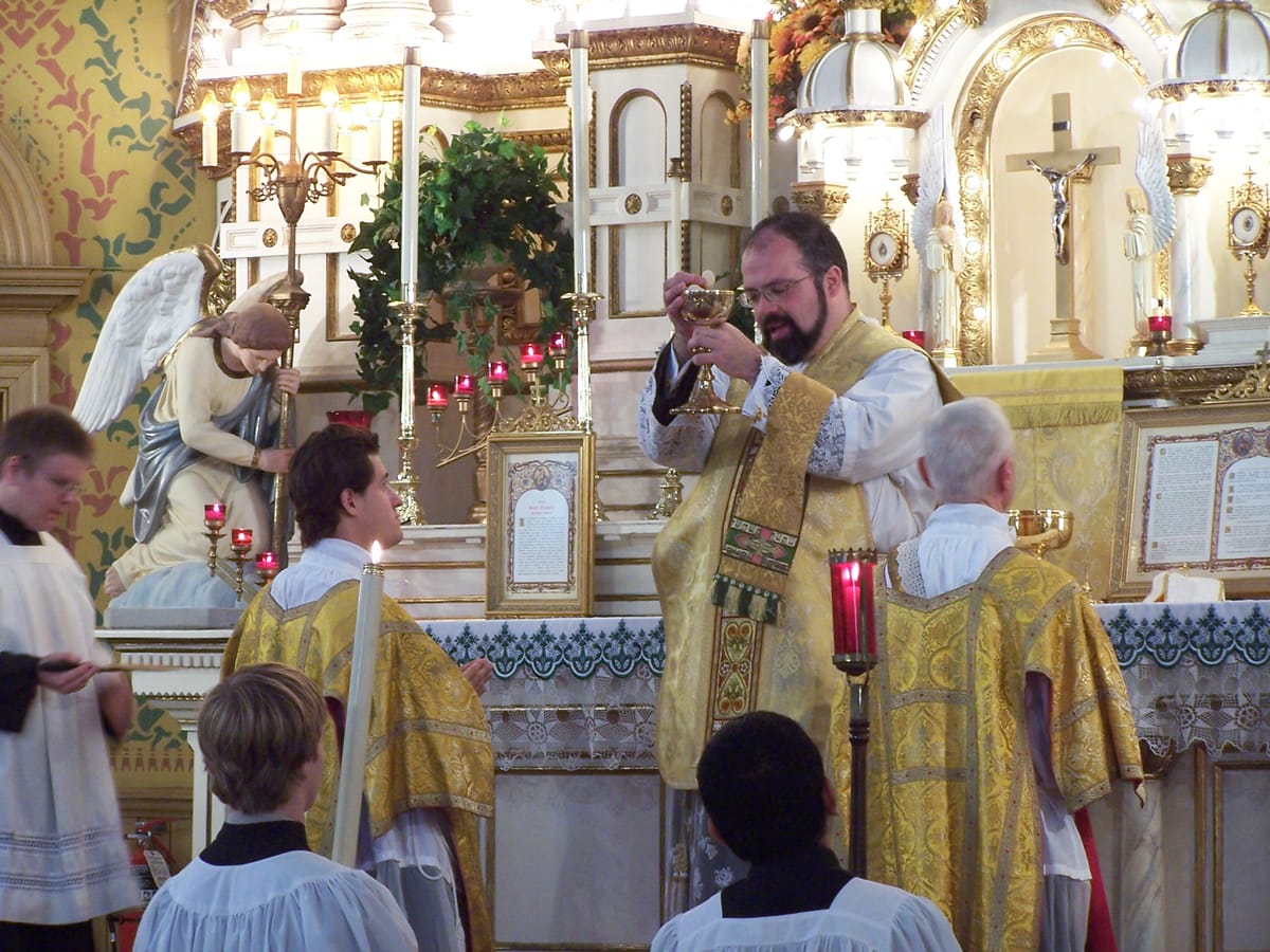 Tridentine Mass at Josaphat Catholic Church - Catholic Stock Photo