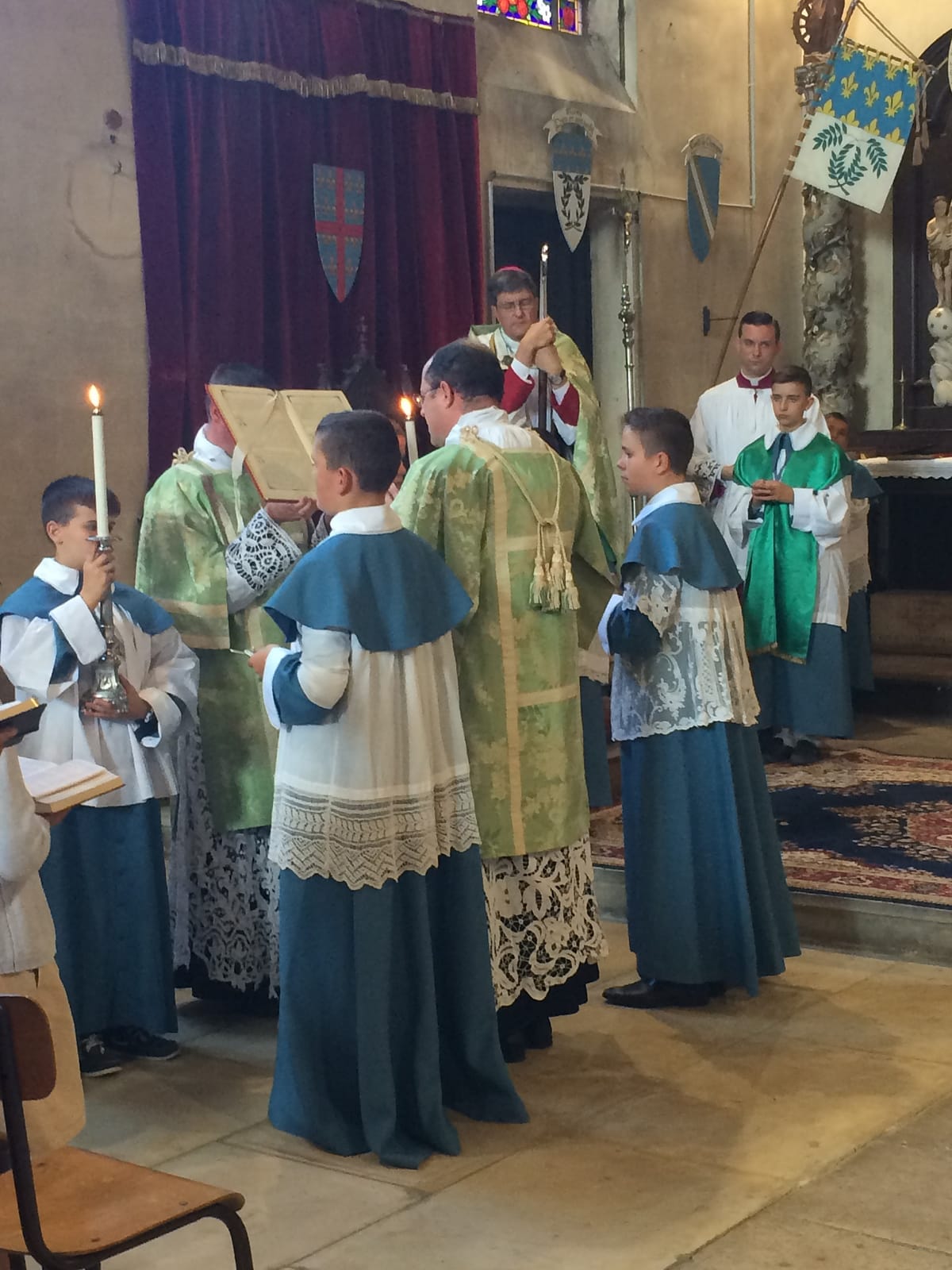 Latin Mass at Saint Joan of Arc, Reims, France - Catholic Stock Photo
