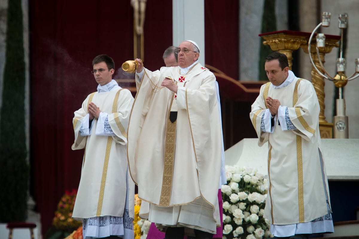 Pope Francis with Incense - Catholic Stock Photo