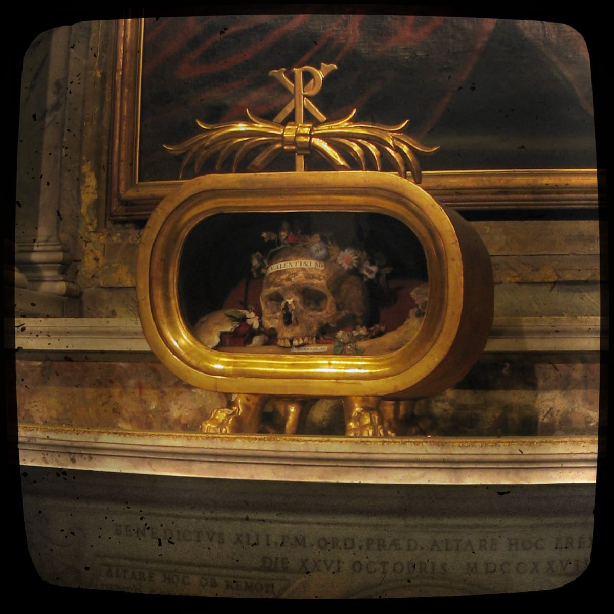 Skull of Saint Valentine - Catholic Stock Photo