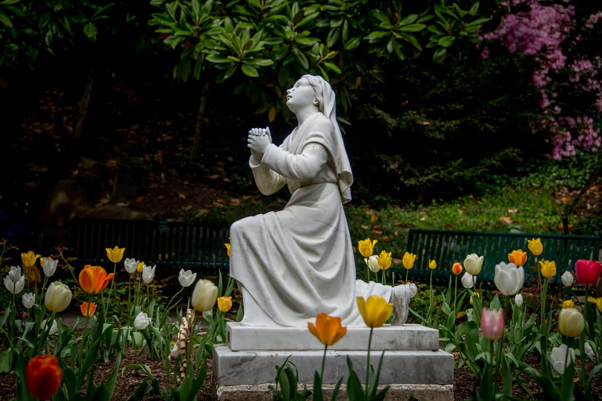 Statue of Female Saint - Catholic Stock Photo