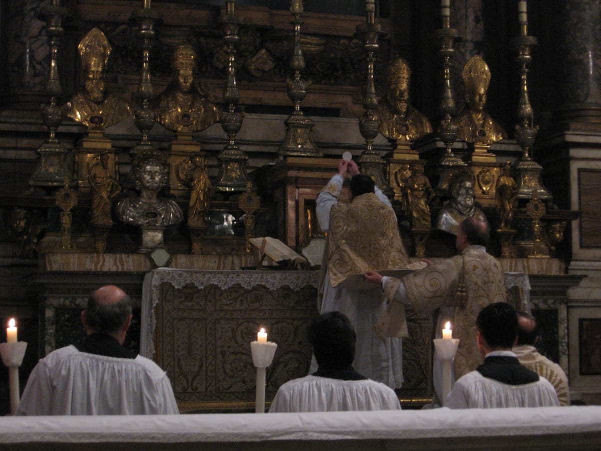 Elevation during Tridentine Mass - Catholic Stock Photo