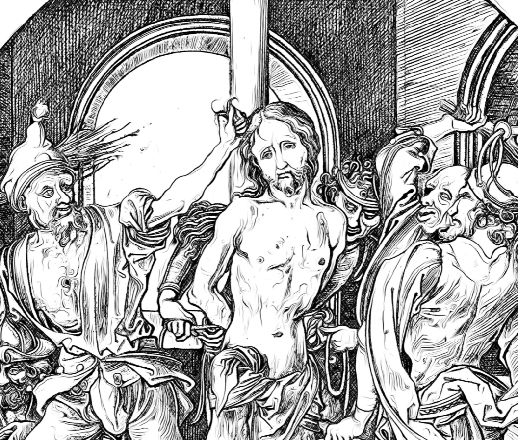 The Scourging at the Pillar - Catholic Coloring Page