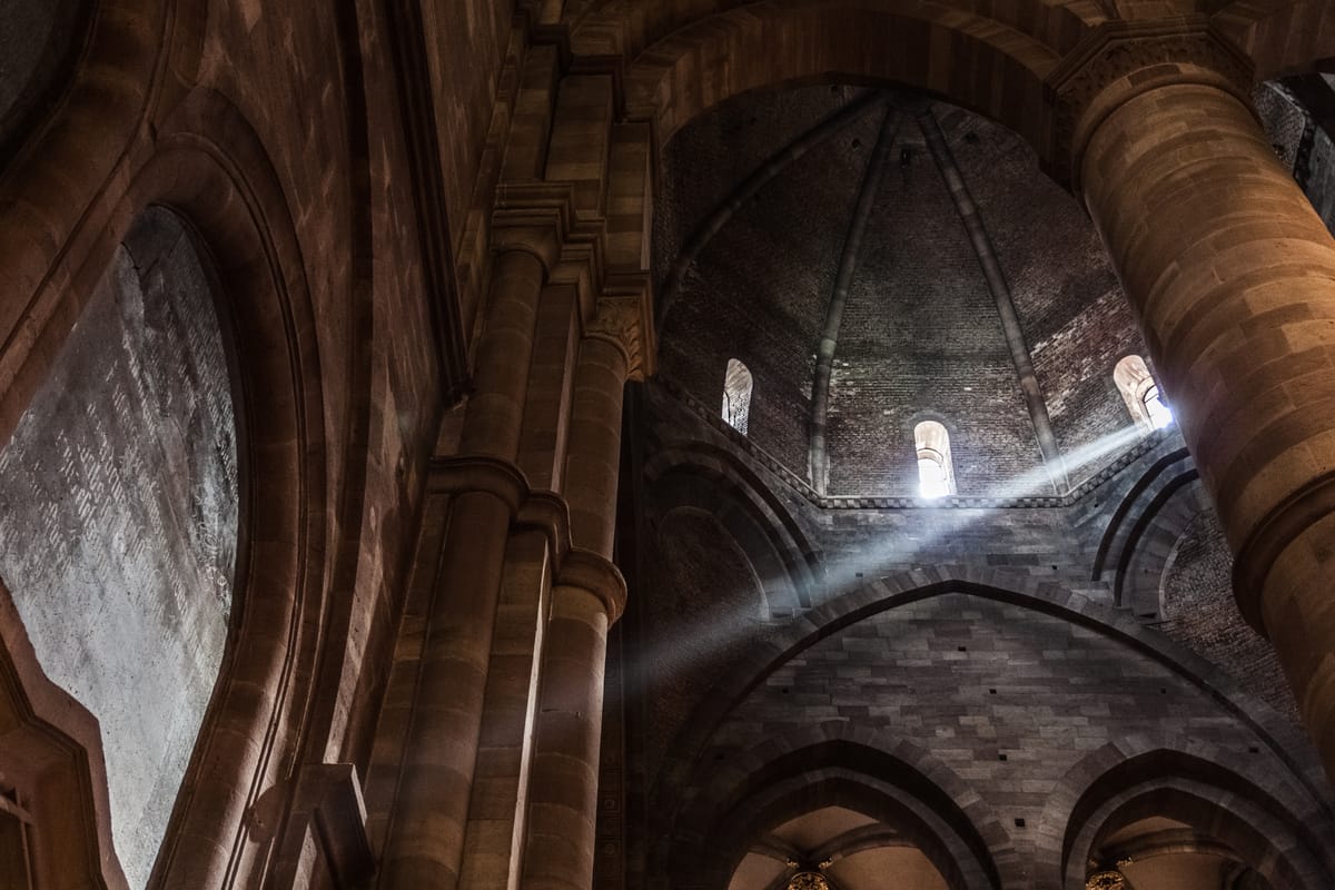 Interior of the Strasbourg Cathedral, France - Catholic Stock Photo