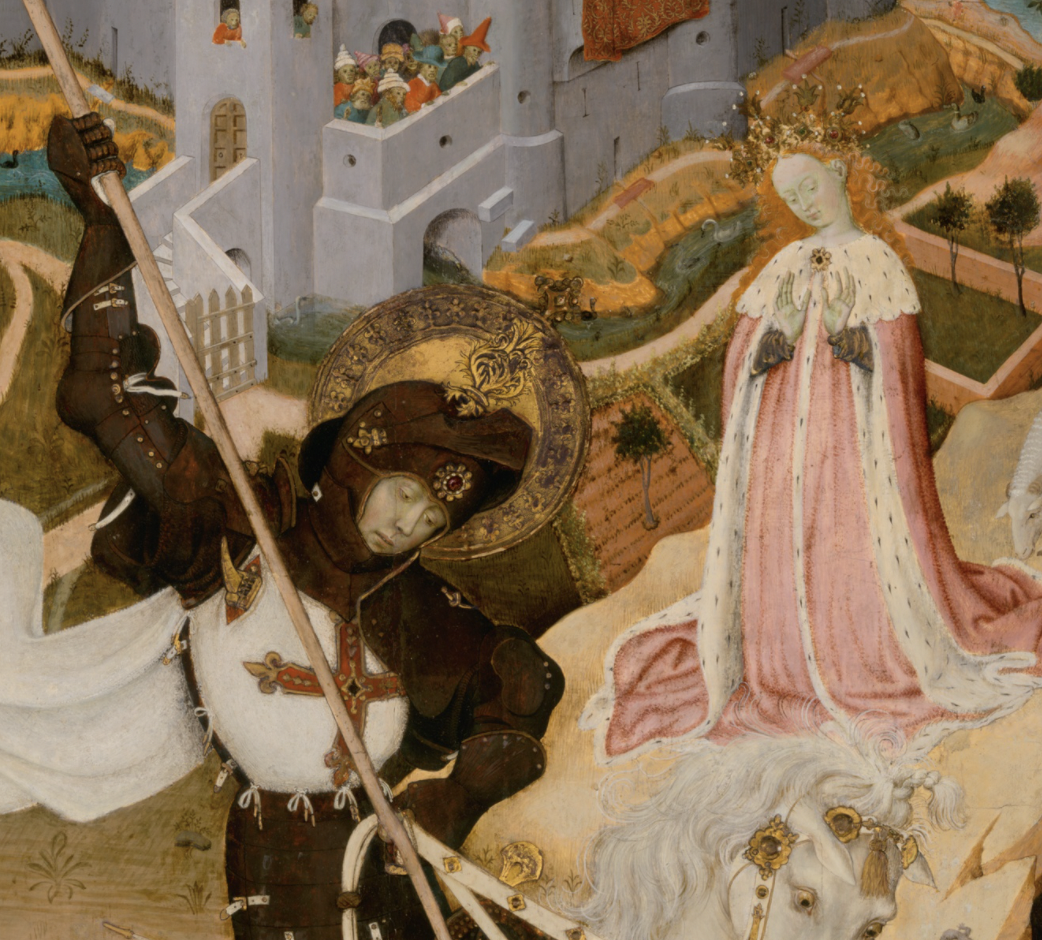 Saint George and the Dragon (1434-1435) by Bernat Martorell - Public Domain Catholic Painting