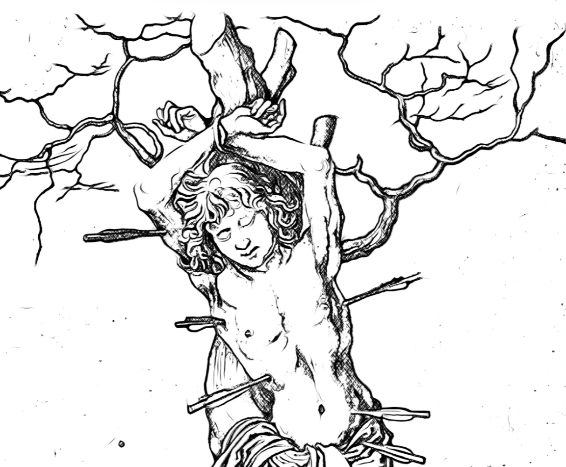 Saint Sebastian - Catholic Coloring Page