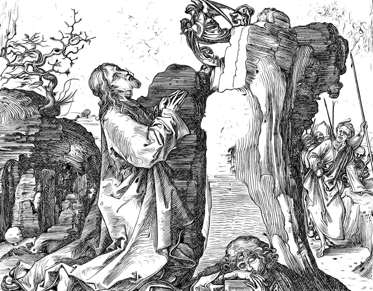Agony in the Garden - Bible Coloring Page