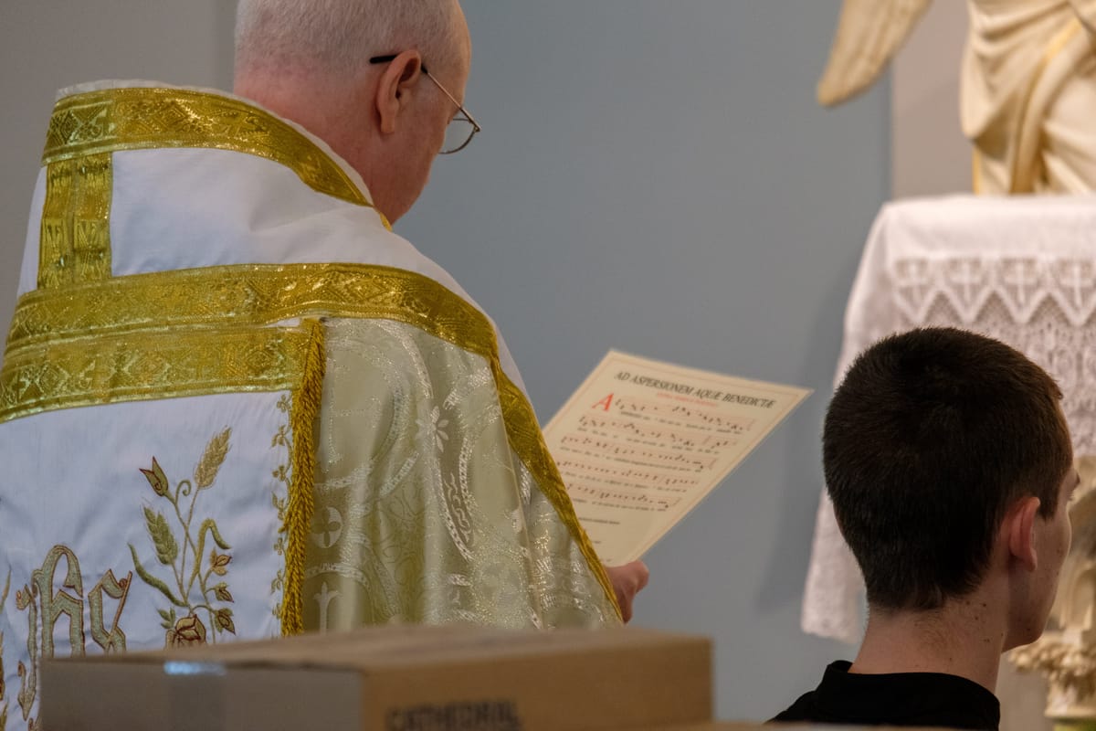 Latin Mass Candlemas Blessing - Catholic Stock Photo