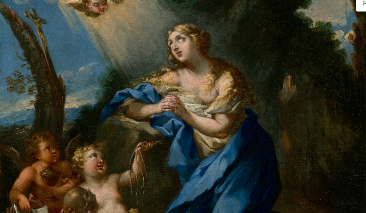 Penitent Magdalene (about 1698) by Michele Rocca - Public Domain Catholic Painting
