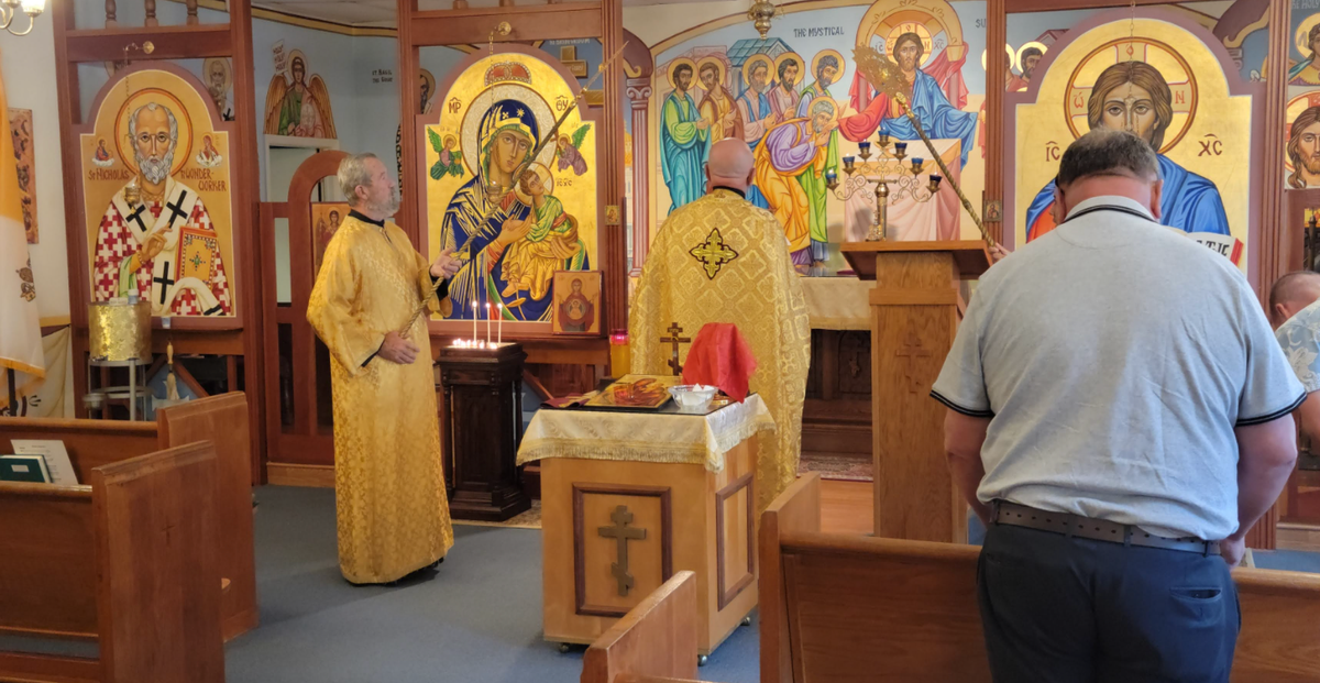 Byzantine Divine Liturgy - Catholic Stock Photo