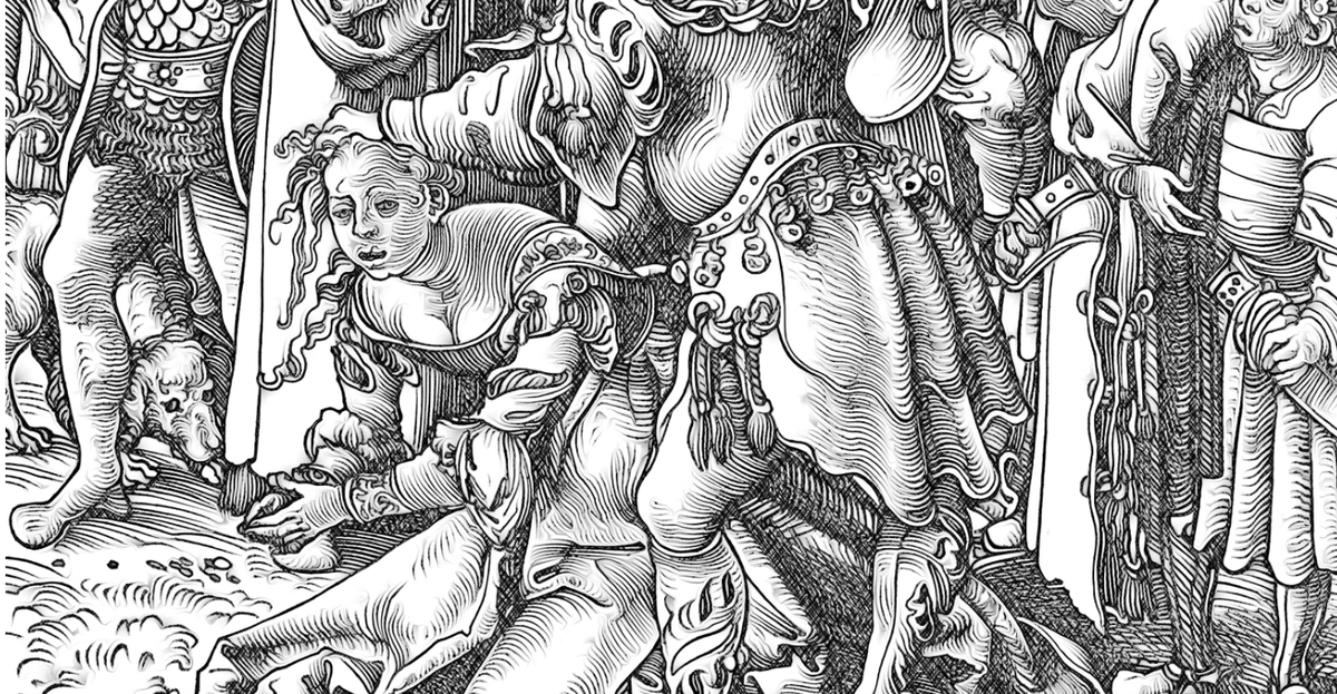 The Martyrdom of Saint Barbara - Catholic Coloring Page