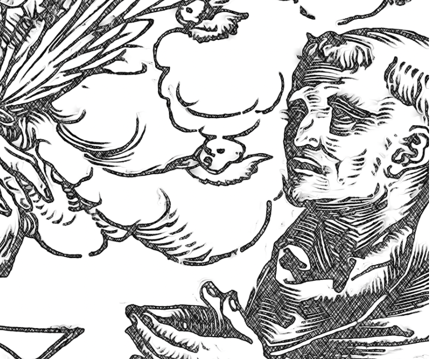 Saint Bernard Adoring the Man of Sorrows - Catholic Coloring Page