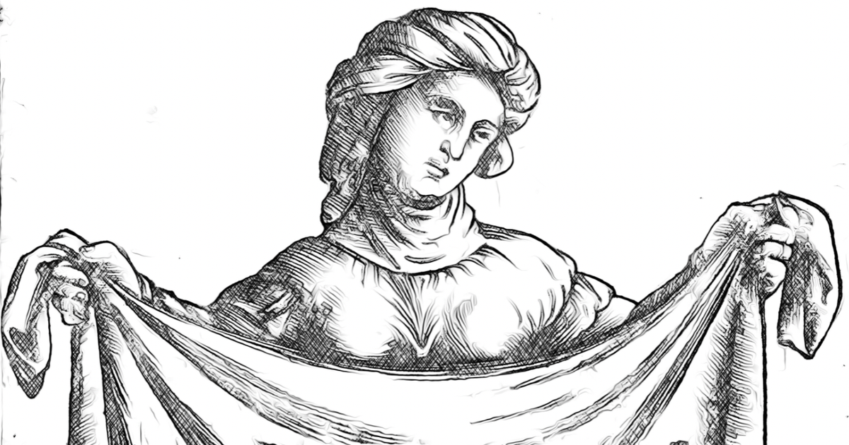 Saint Veronica (1501–1600) by Giovanni Antonio da Brescia - Catholic Coloring Page