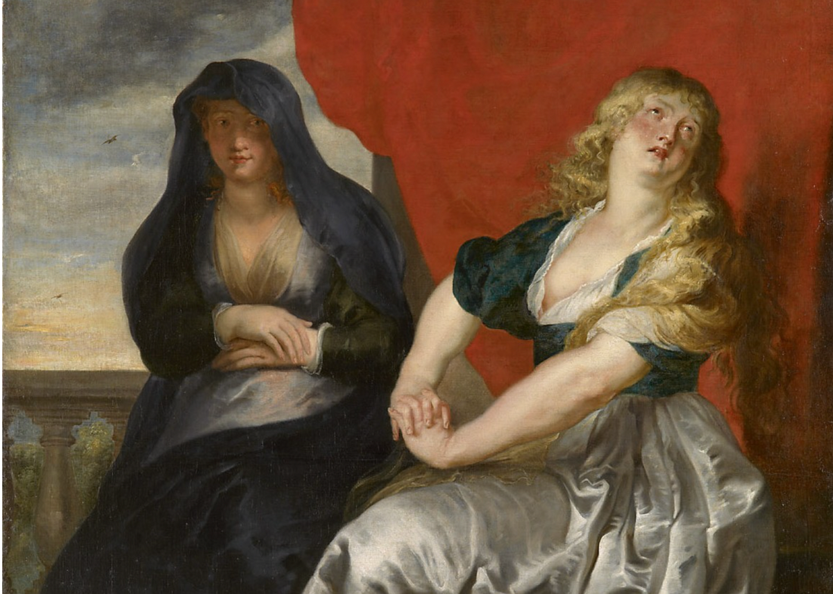 Repentant Magdalene and Her Sister Martha (1620) by Peter Paul Rubens - Public Domain Catholic Painting