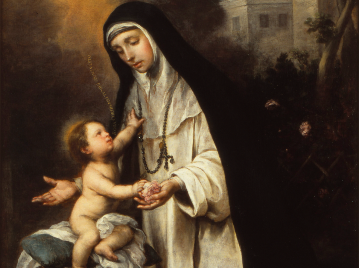 Saint Rose of Lima (1670) by Bartolomé Esteban Murillo - Public Domain Catholic Painting