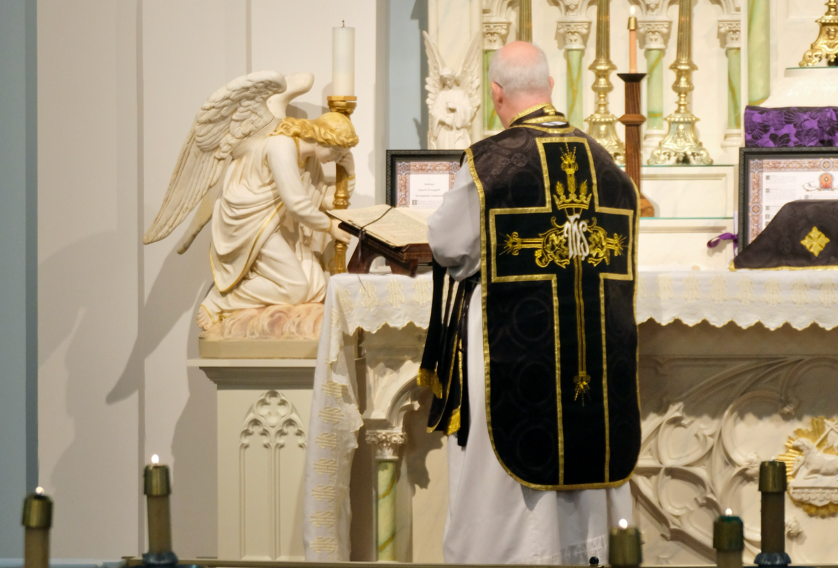 All Souls Day Latin Mass - Catholic Stock Photo