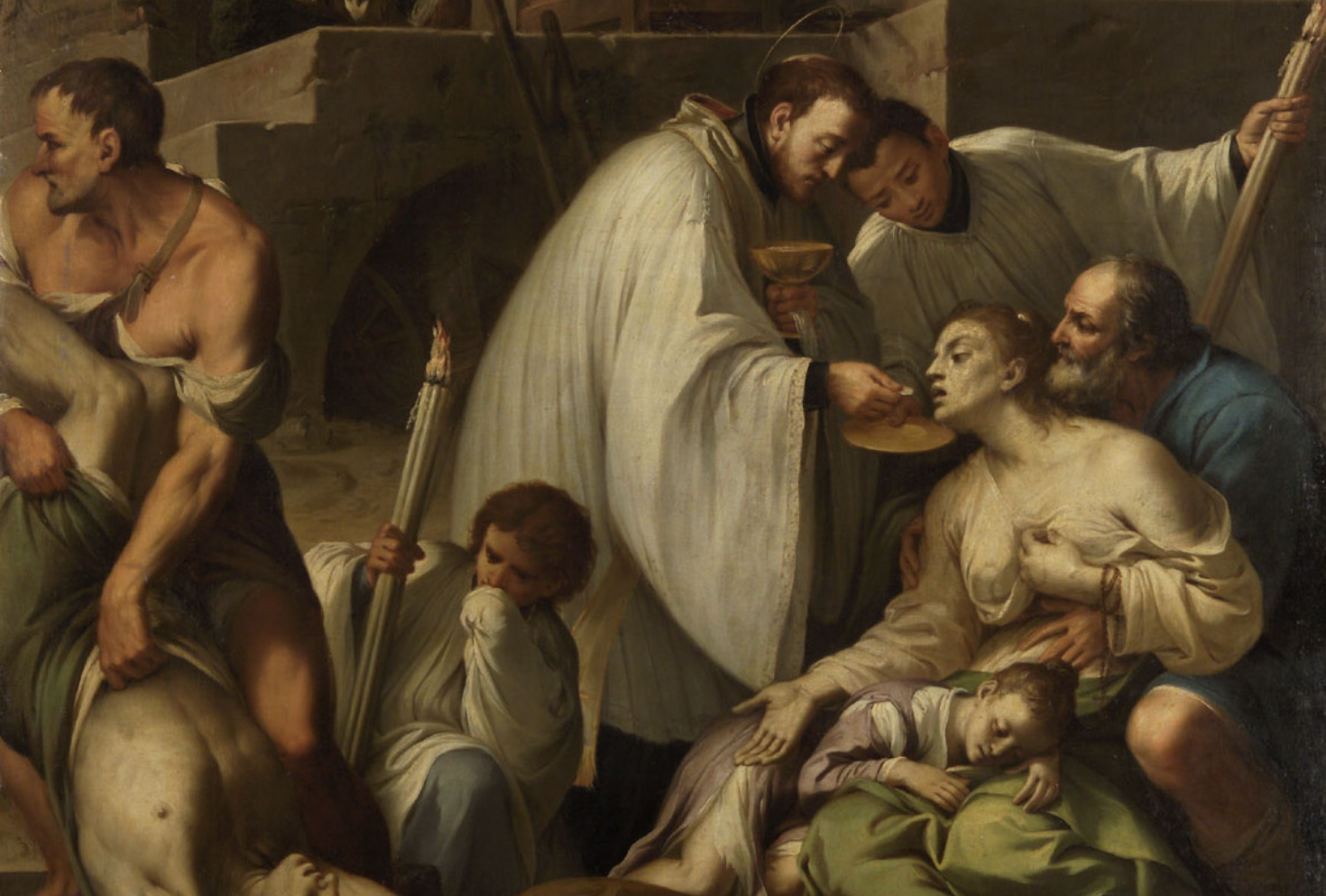 Aloysius von Gonzaga (1624) by Aureliano Milani - Public Domain Catholic Painting