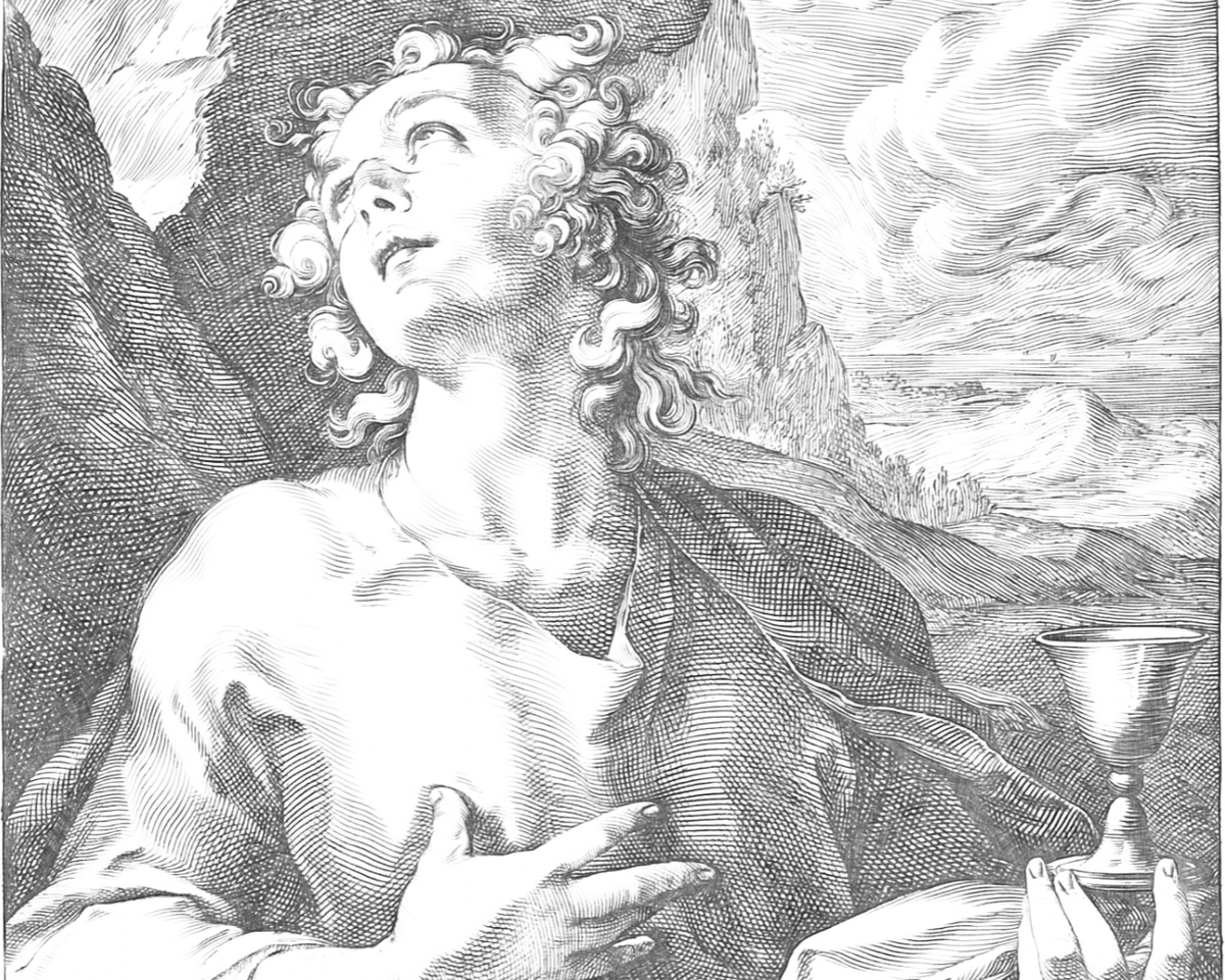 Saint John (1589) by Hendrick Goltzius - Catholic Coloring Page
