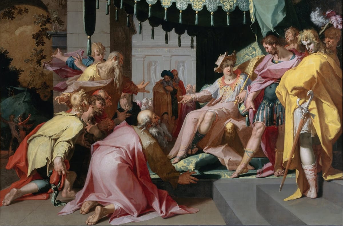 Joseph and his Brothers (1595-1600) by Abraham Bloemaert - Public Domain Catholic Painting