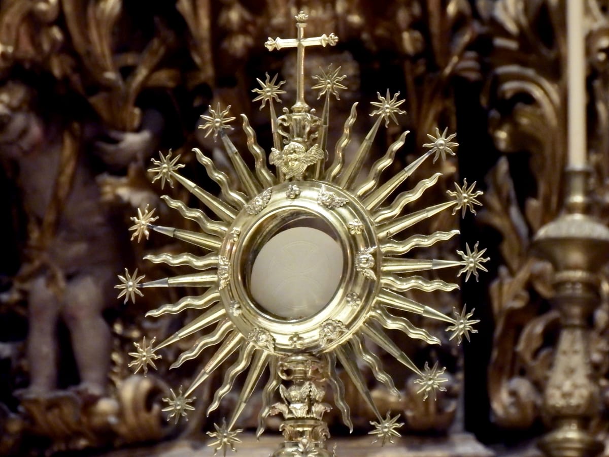 Monstrance at Benediction - Catholic Stock Photo