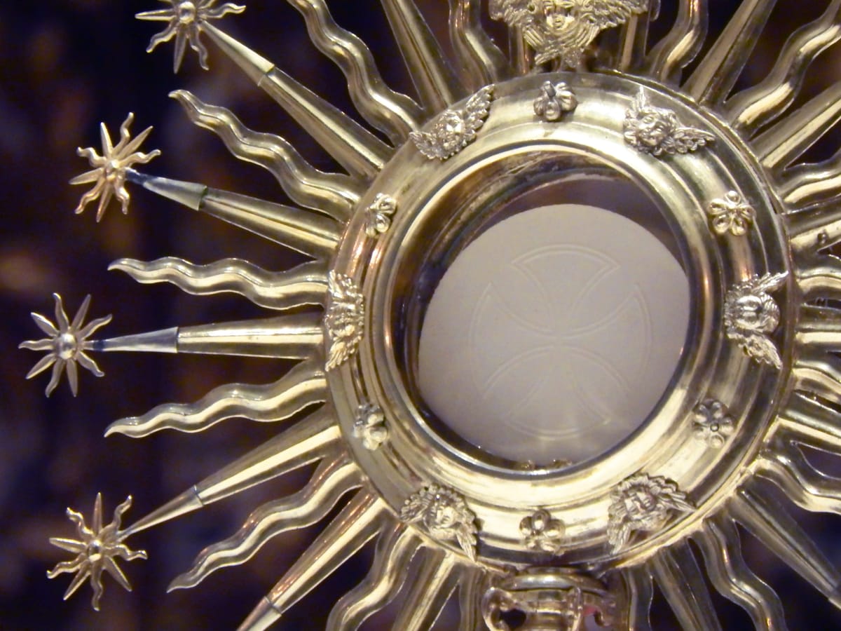 Monstrance and Blessed Sacrament - Catholic Stock Photo