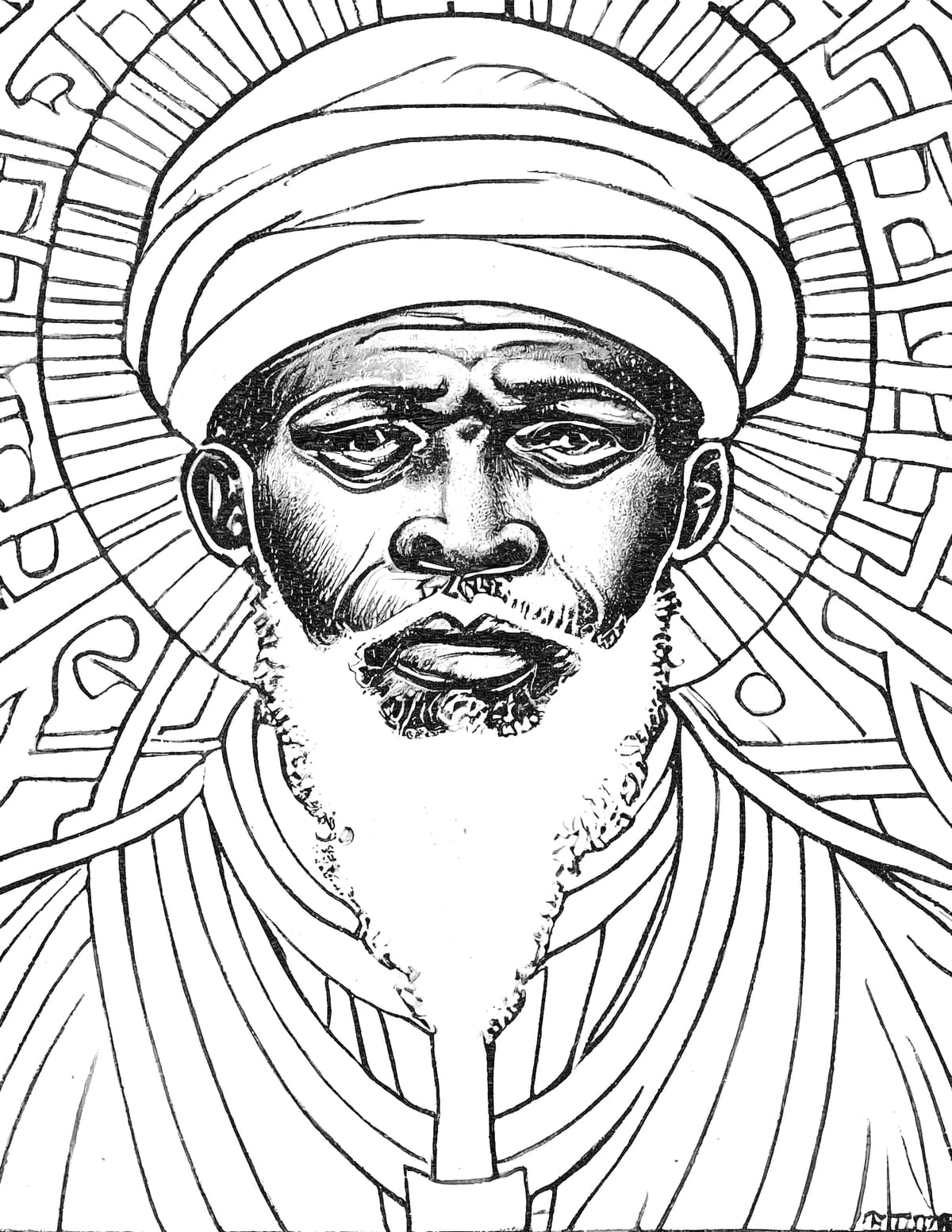 Saint Moses the Black - Catholic Coloring Page