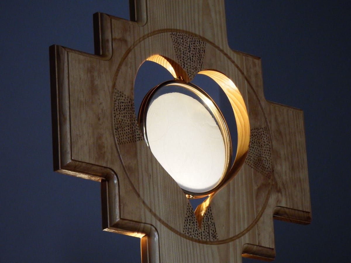 Monstance and Eucharist at Benediction (2020) - Catholic Stock Photo