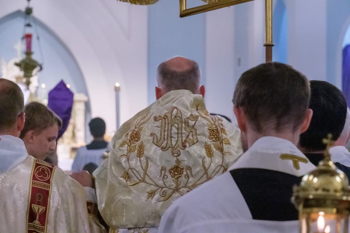 Latin Mass, Holy Thursday Procession, 2023 (Saint Benedict's Parish, Chesapeake, Virginia, United States) - Catholic Stock Photo