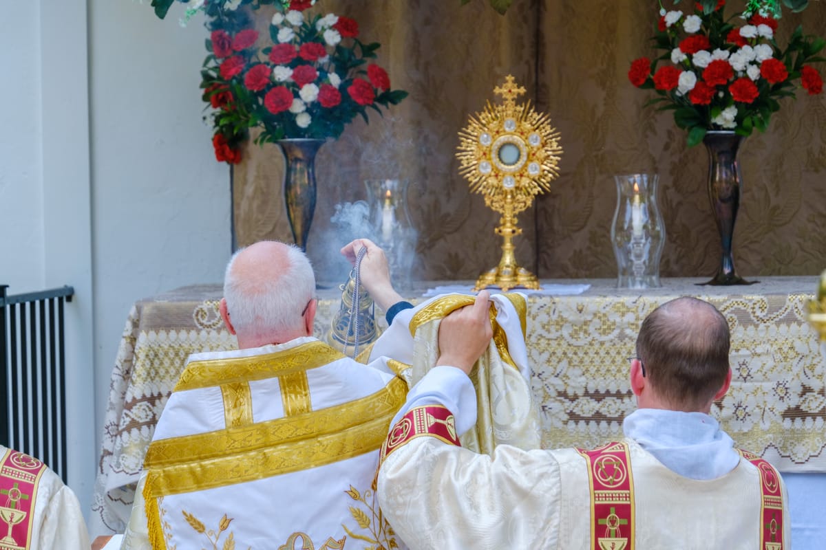 Corpus Christi Benediction at Saint Benedict's Parish (2023, Virginia, USA) - Catholic Stock Photo