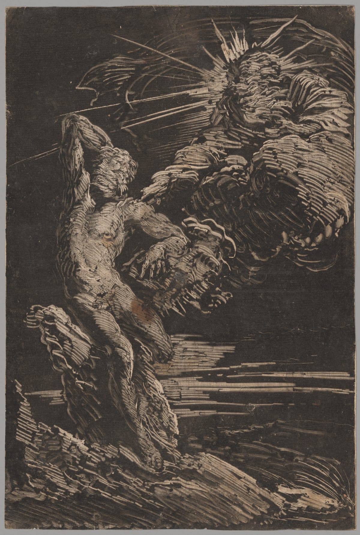 The Creation of Adam - 1645/50 by Giovanni Benedetto Castiglione - Public Domain Catholic Drawing